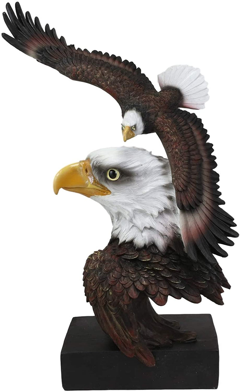 Ebros Large Wings Of Liberty American Bald Eagle Head Bust Statue (Vivid Color)