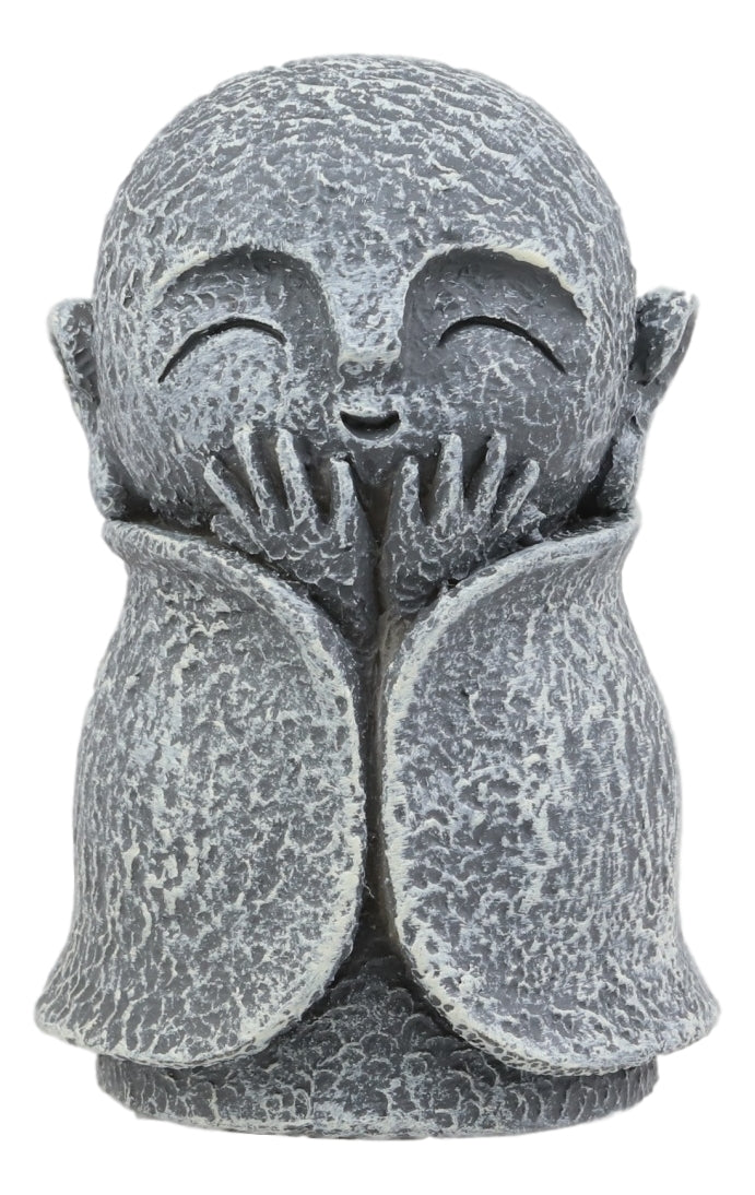 Ebros Japanese Happy Joyful Elated Jizo Monk Miniature Statue 3" Tall - Ebros Gift