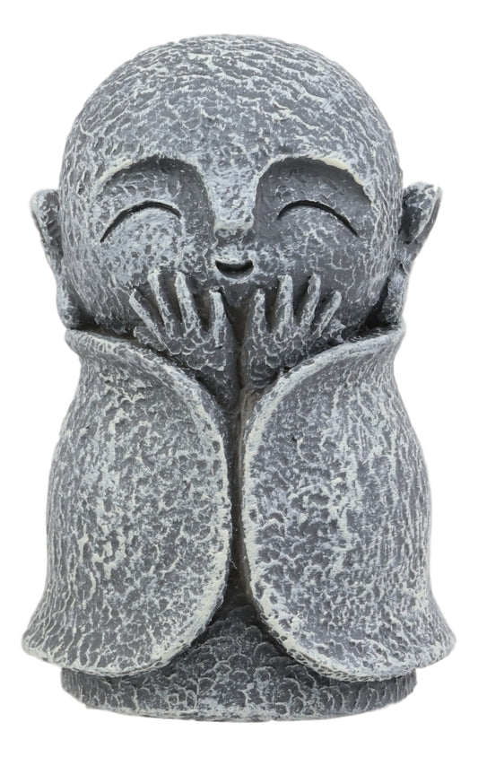 Ebros Japanese Happy Joyful Elated Jizo Monk Miniature Statue 3" Tall - Ebros Gift