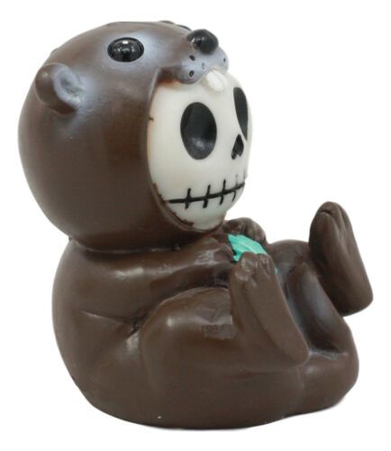 Ebros Furrybones Otto The Sea Otter Figurine Furry Bones Otter Hooded Skeleton Monster - Ebros Gift