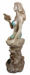 Ebros Gift Large Aquamarine Pretty Goddess Mermaid Listening To Ocean Sconce Figurine 17"H