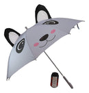 Ebros Gift Children Kids Animated Colorful Pop Up Umbrella 33" Diameter Animal Themed Umbrellas with 3D Ears Or Eyes Fun Child Friendly Playing in The Rain (Grey Giant Panda Bear)