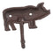 Pack of 4 Cast Iron Western Vintage Rustic Bacon Pig Wall Coat Hooks Hangers