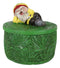 Gypsy Life Rasta Gnome Smoking On Bed Of Green Leaves Trinket Jewelry Stash Box
