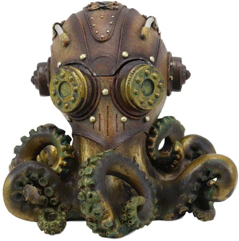 Ebros Gift Steampunk Octopus Marauder Cyborg Infantry Decorative Box Figurine 5.5"H