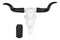Large 27 Inch Long Legacy Longhorn Cow Black and White Tattoo Design Figurine