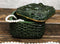 Faux Crocodile Pattern Textured Green Hide Print Decorative Jewelry Trinket Box