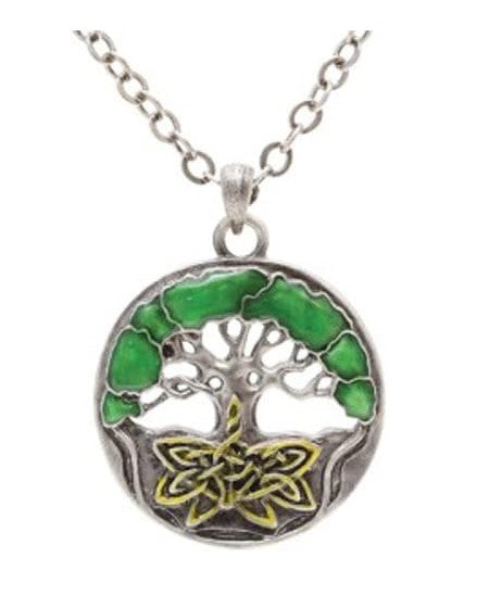 Celtic Green Tree Of Life Alloy Necklace Lead Free