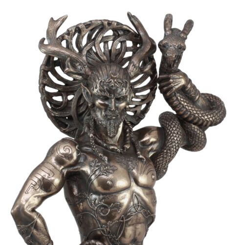 Large Cernunnos Statue 18"H Celtic Horned God Wiccan Figurine Maxine Miller Art