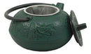 Japanese Tetsubin Green Cast Iron Teapot In Oriental Bamboo Design Tea Pot 20oz