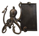 Ebros Aluminum Nautical Ocean Giant Sea Octopus Chef Holding Cutlery and Menu Board Statue 11.25" Tall Coastal Beach Kraken Home Kitchen and Dining Countertop Table Decor Sculpture