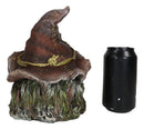 Halloween Creepy Scarecrow Straw Man Skull With Faux Leather Stitch Hat Figurine
