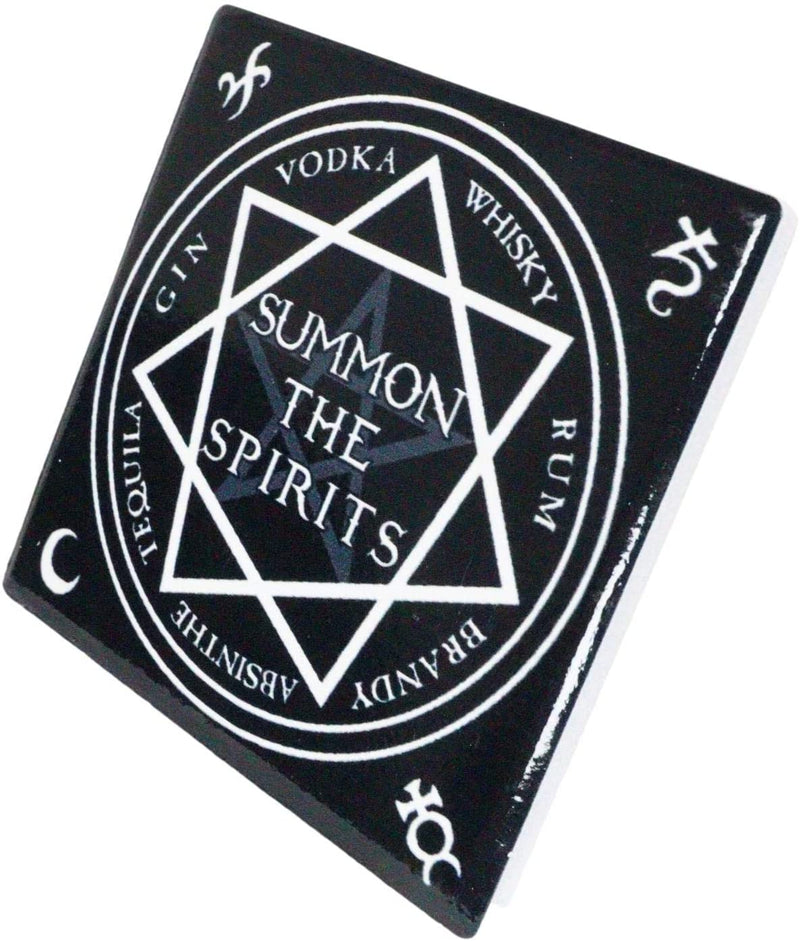 Ebros Occult Heptagram Star Summon The Spirits Cork Backed Coaster Set of 4