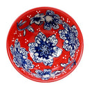 Ebros Set of 4 Luxury Ottoman Style Textured Dining Bowls 5.75"Diameter Made Of Ceramic Ideal For Home Decor Dinnerware & Giftware (Red Floral)