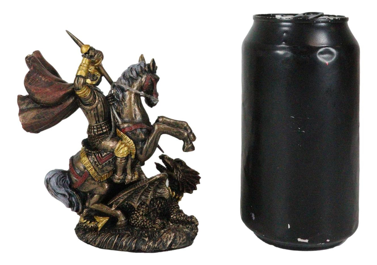 Ebros Saint George The Dragon Slayer Statue 4.75" Tall Christian Crusader Knight - Ebros Gift
