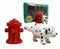 Ebros Peeing Dalmatian & Fire Hydrant Ceramic Salt Pepper Shaker Magnetic Set Figurine