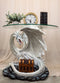 Pendragon Ryu Ice Frost Dragon Guarding Treasure Coffee Side Table With Glass