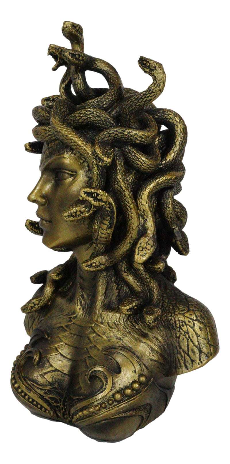 Greek Mythology Gorgon Sisters Goddess Medusa With Wild Snakes Hair Bust Statue