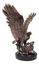 Ebros Wings Of Glory Bald Eagle Mother With Eaglets In Nest Electroplated Statue
