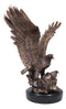 Ebros Wings Of Glory Bald Eagle Mother With Eaglets In Nest Electroplated Statue