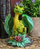 Ebros Fantasy Green Thumb Tropical Pineapple Dragon Statue Fairy Garden Collectible