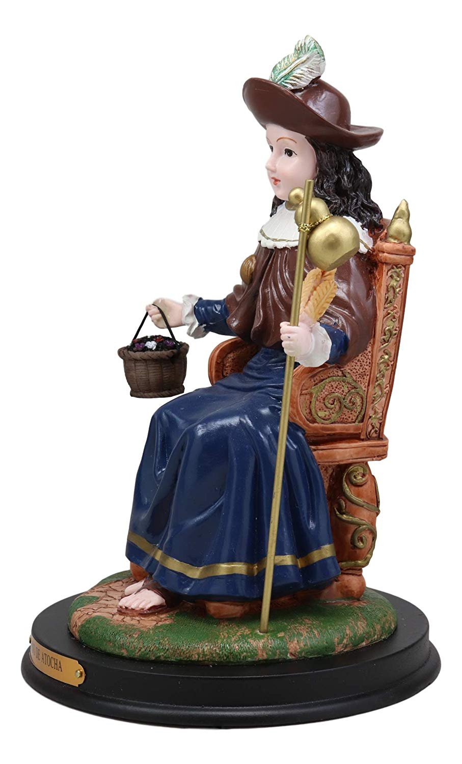 Roman Catholic Santo Nino De Holy Infant of Atocha Seated On Throne Statue Decor - Ebros Gift