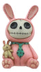 Furrybones Pink Bunny Voodoo Skeleton Money Bank Statue 6"H Furry Bones Bun Bun