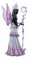 Ebros Large Amy Brown Spring Season Purple Lavender Fairy Holding Curling Magical Staff Statue 17.75" Tall Fantasy Mythical Faery Garden Magic Collectible Figurine Fairies Pixies Nymphs Decor
