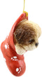 Ebros Lifelike Shih Tzu Puppy Dog in The Sock Small Hanging Ornament Figurine