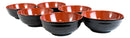 Pack Of 6 Red Black Melamine Ridged Rice Pasta Salad ereal Soup Bowls 54oz 8"D