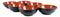 Pack Of 6 Red Black Melamine Ridged Rice Pasta Salad ereal Soup Bowls 54oz 8"D