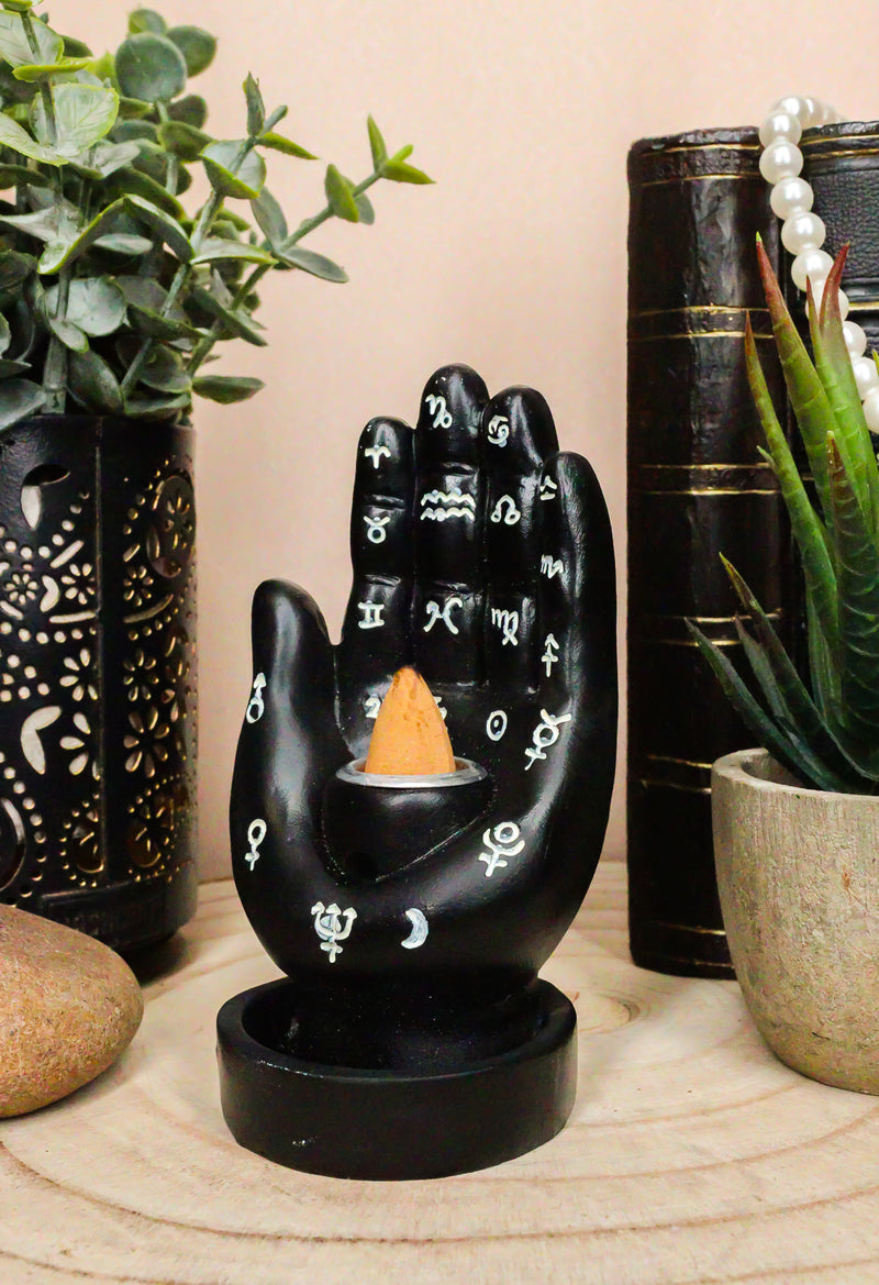 Wicca Black Fortune Teller Chirology Palmistry Hand Palm Backflow Incense Burner