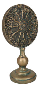 Wicca Spring Summer Fall Winter Trees Wheel of Life With Pentagram Figurine