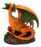 Ebros Medieval Fantasy Green Thumb Juicy Peach Dragon Statue Fairy Garden Collectible