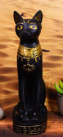 Ebros Egyptian Cat Goddess Bastet Seated With Hieroglyphs Base Figurine