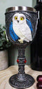 Ebros Dazed Snow White Owl With Celtic Tribal Tattoo Wine Goblet Chalice 7.25"H