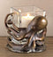 Ebros Gift Aluminum Nautical Coastal Reef Giant Kraken Sea Octopus Wrapping Its Tentacle Legs Around A Glass Votive Candle Holder Figurine As Home Living Room Or Vanity Accent Decorative Candleholder