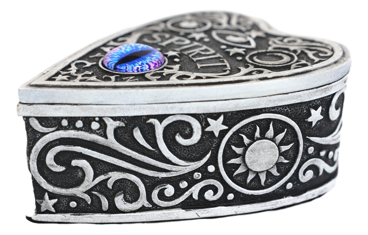 Ouija Spirit Board With Glass Evil Eye Heart Decorative Jewelry Box Figurine