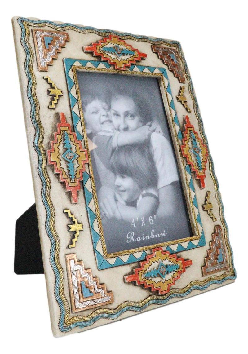 Set Of 2 Southwestern Indian Aztec Diamond Vectors Geometry 4"X6" Picture Frames