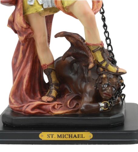 Large Archangel Saint Michael Slaying Lucifer Satan Statue With Brass ...