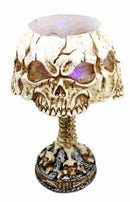 Ebros Day Of The Dead Ossuary Skull Faces Mini Multi Colored LED Table Lamp 7"H