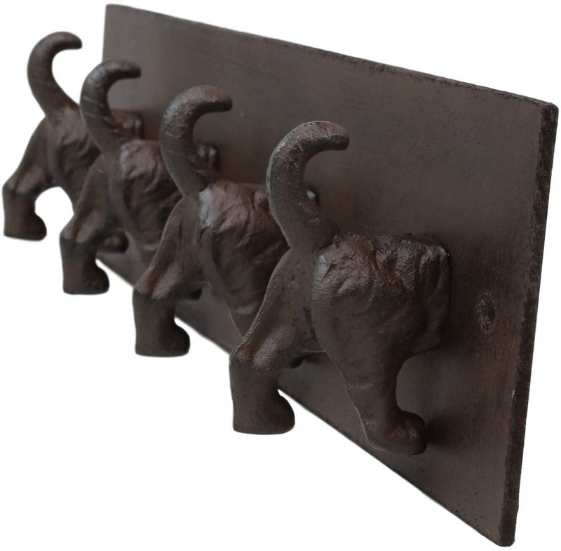 Ebros Cast Iron Whimsical Rustic Wagging Dog Tails 4 Pegs Quad Wall Ho–  Ebros Gift