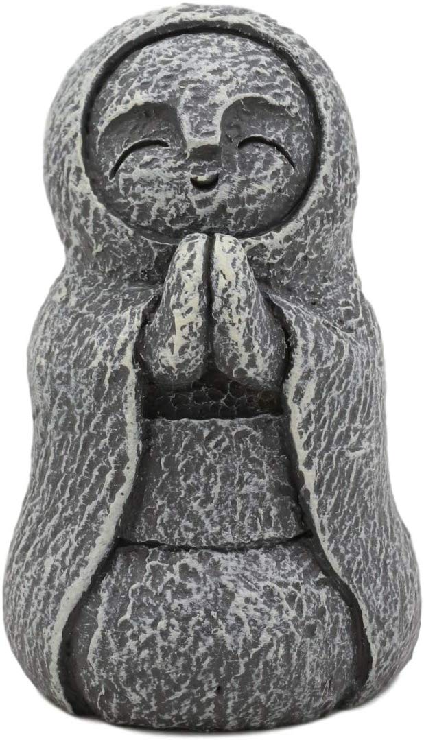 Ebros Japanese Happy Elated Jizo Monk Kneeling In Prayer Miniature Statue 3"Tall