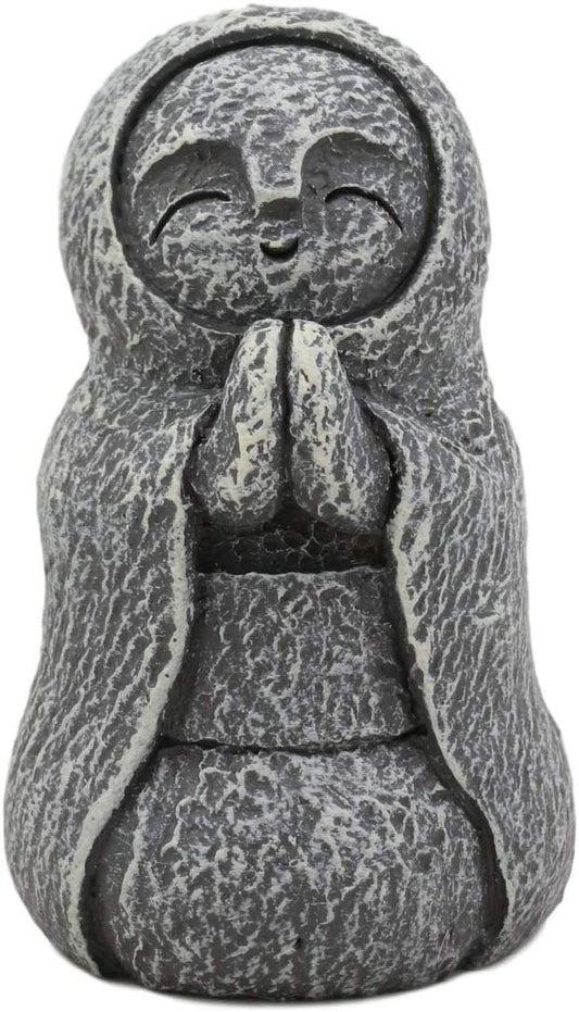 Ebros Japanese Happy Elated Jizo Monk Kneeling In Prayer Miniature Statue 3"Tall