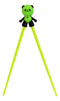 Green Love Panda Bear Reusable Training Chopsticks Set With Silicone Helper