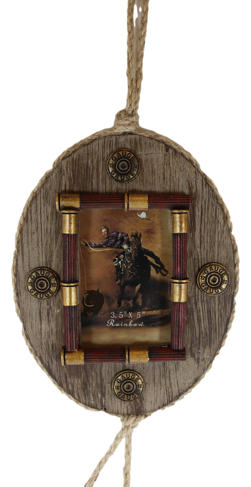 Western 12 Gauge Shotgun Shells Red Gold Tone Bullets Wall Picture Frame Decor