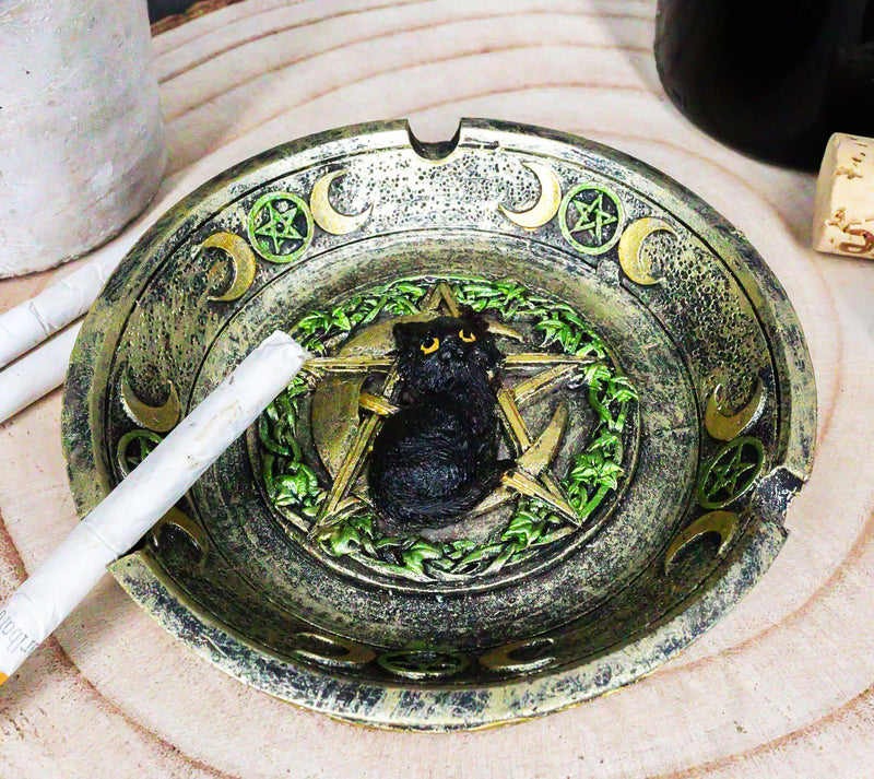  Ebros Mythical Celtic Pentagram Knotwork Black Cat