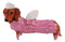 Ebros Doxie Collection Pink Fairy Godmother Winged Tiara Dachshund Dog Figurine 6"L
