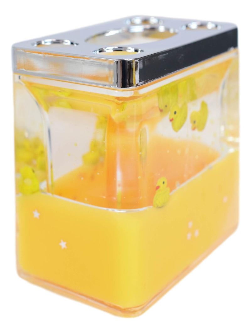 Yellow Splash Rubber Ducks 5 Piece Chic Bathroom Vanity Accessories Gift Set