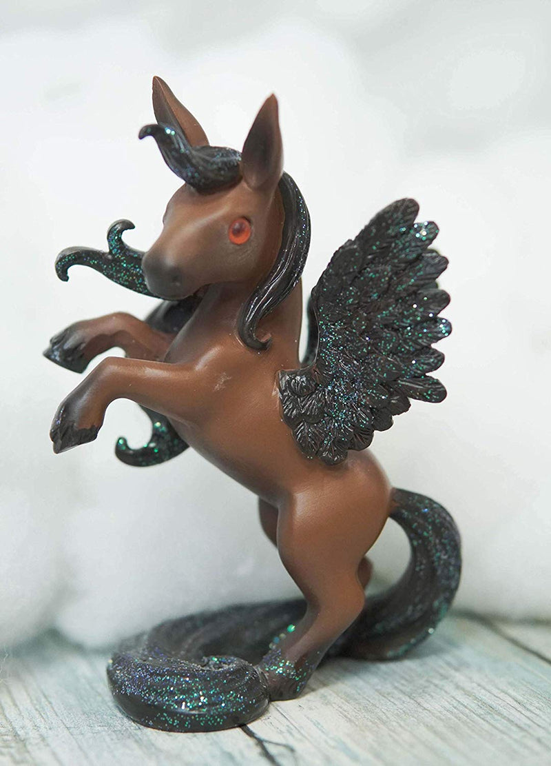 Ebros Fantasy Fairy Tale Pegasus Horse Figurine Shelf Decor (Brown Beauty Clair)